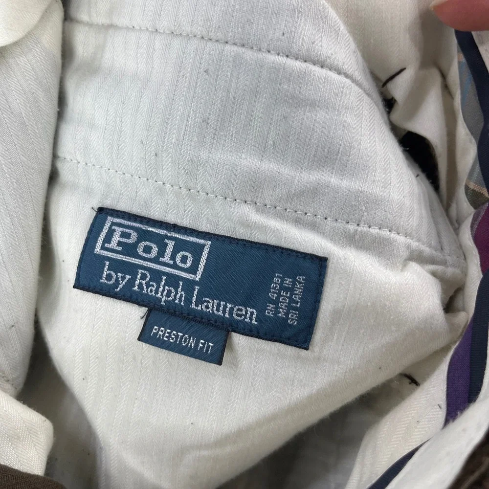 Polo Ralph Lauren Preston Fit Corduroy Pants Mens 36x32 Fits W34 Olive Brown